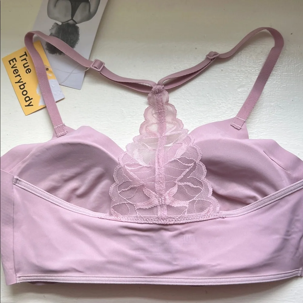 True & Co. Seamless Lace Racerback Bra — Light Lavender - Picture 2 of 7